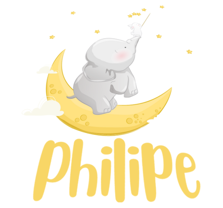 Vinil podovi životinja s prilagodljivim imenom slona i zeca - TenStickers