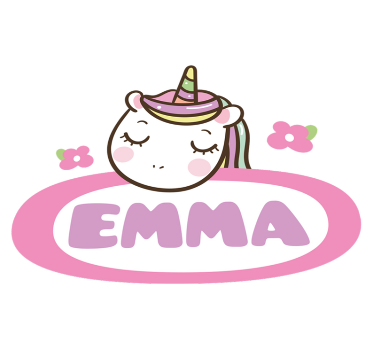 Vinil podovi životinja s oznakom imena jednoroga - TenStickers