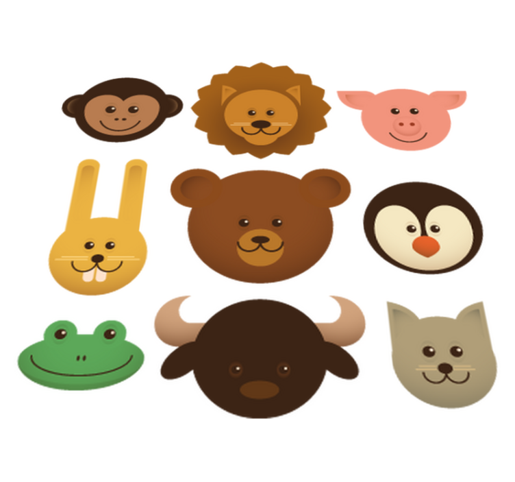 Vinil podovi životinja sretna stvorenja - TenStickers