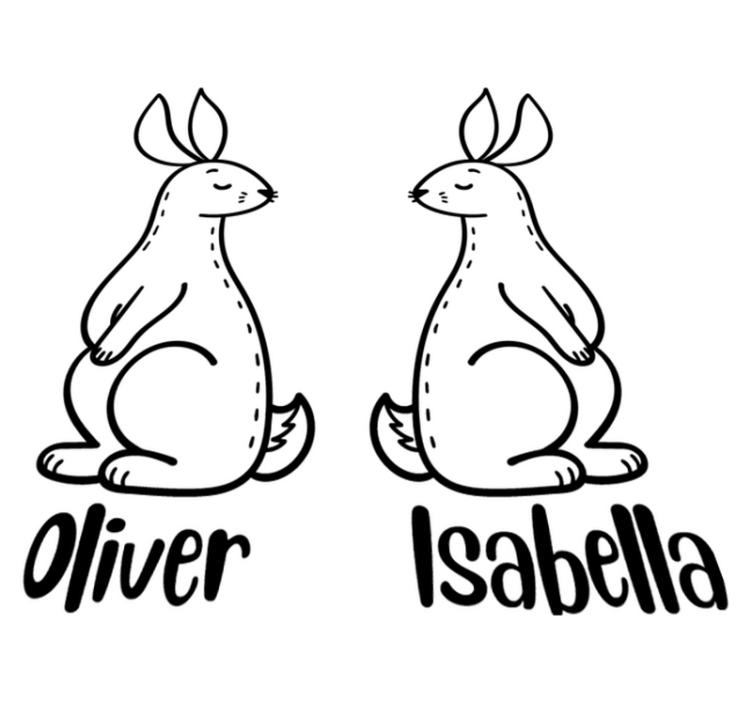 Vinil podovi životinja personalizirani uskršnji zečevi - TenStickers