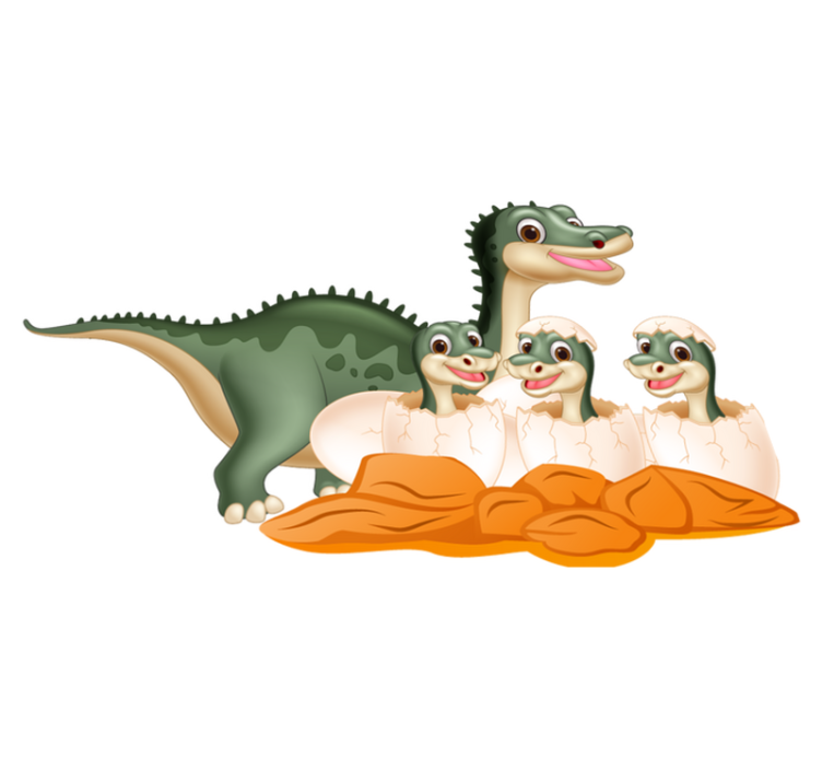 Vinil podovi životinja za slatku obitelj dinosaura - TenStickers