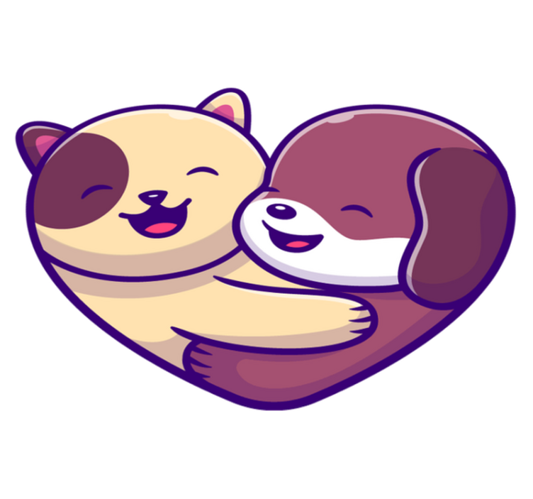 Vinil podovi životinja slatko životinjsko zagrljaj - TenStickers