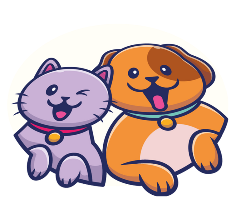 Vinil podovi životinja za razigrane mačke i pse - TenStickers