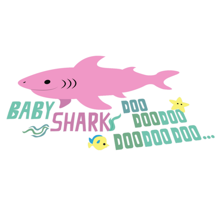 Vinil podovi životinja s tekstom pjesme baby shark - TenStickers