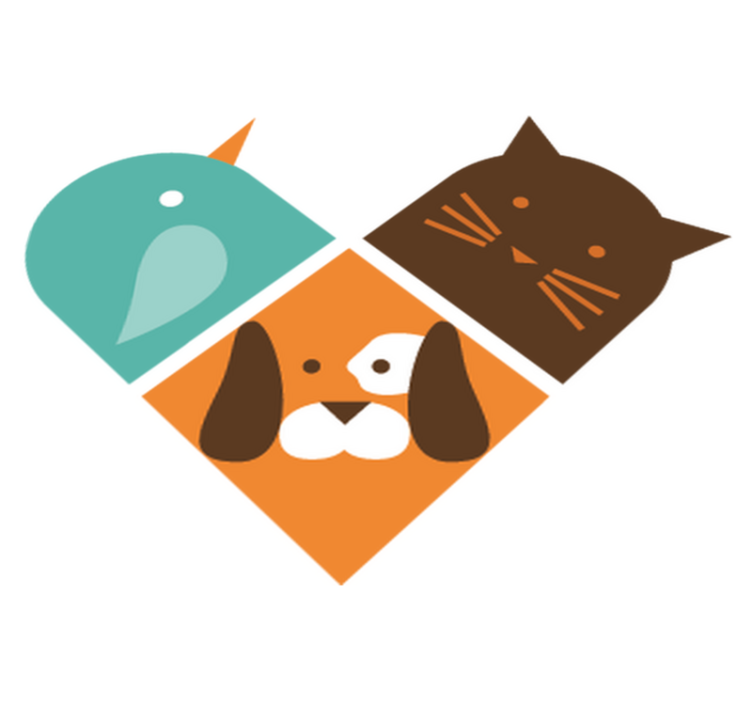 Vinil podovi životinja s veselim licima životinja - TenStickers