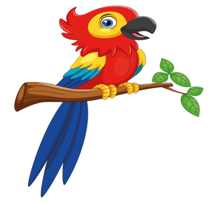 Vinil podovi životinja s likom šarenog papagaja - TenStickers