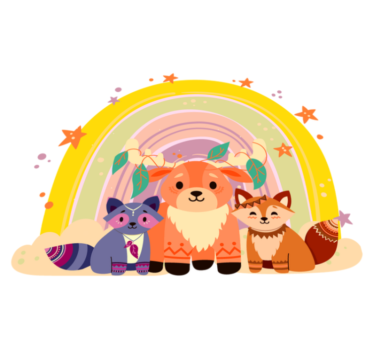 Vinil podovi životinja Šarmantna stvorenja trio - TenStickers