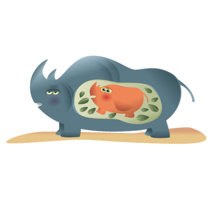 Vinil podovi životinja s majkom nosoricom - TenStickers