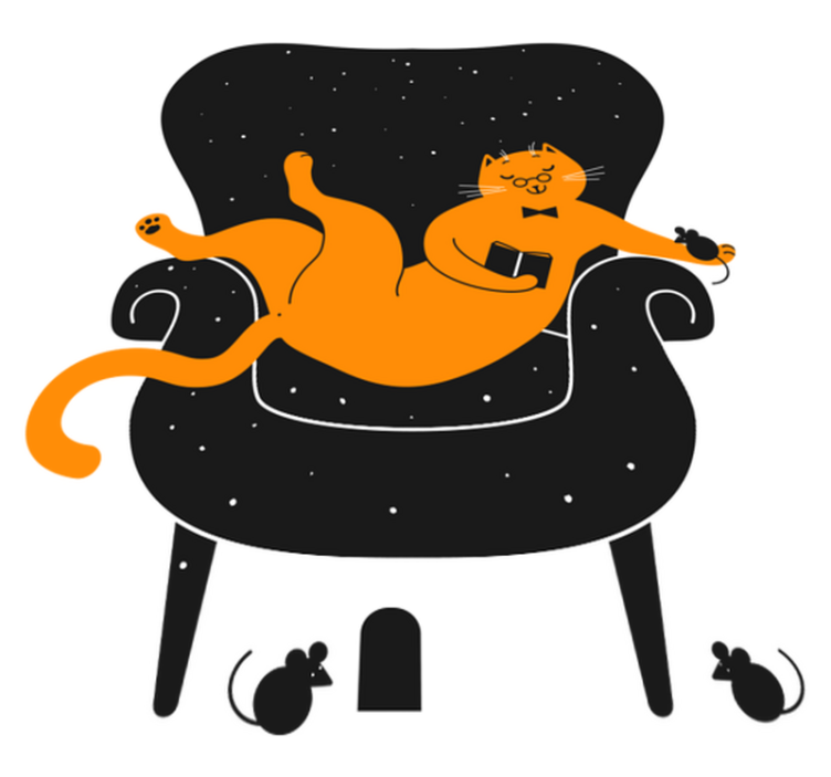 Vinil podovi životinja mačka i miš - TenStickers