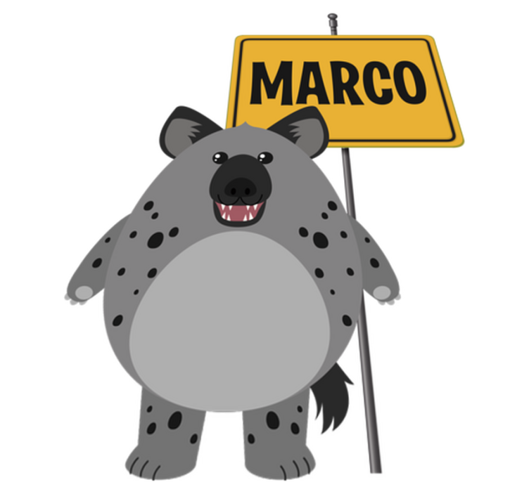 Vinil podovi životinja hijena s imenom - TenStickers