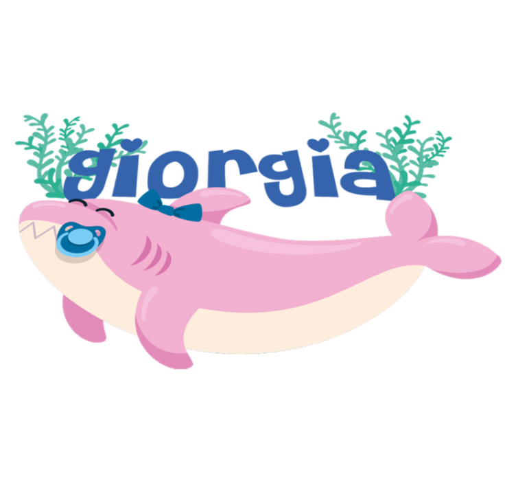 Vinil podovi životinja baby shark s imenom djevojčice - TenStickers