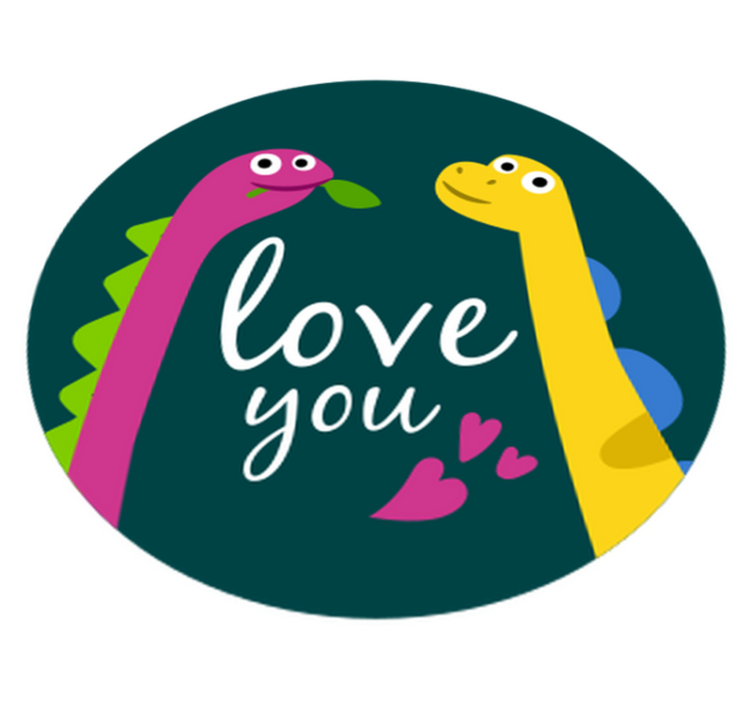 Vinil podovi životinja volim te dinozauro - TenStickers