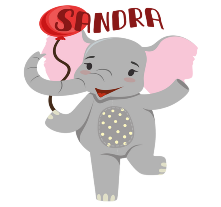 Vinil podovi životinja slon i balon - TenStickers