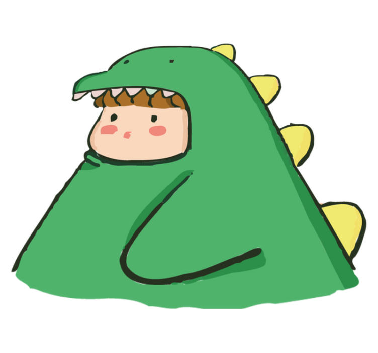 Vinil podovi životinja u slatkom kostimu dinosaura - TenStickers