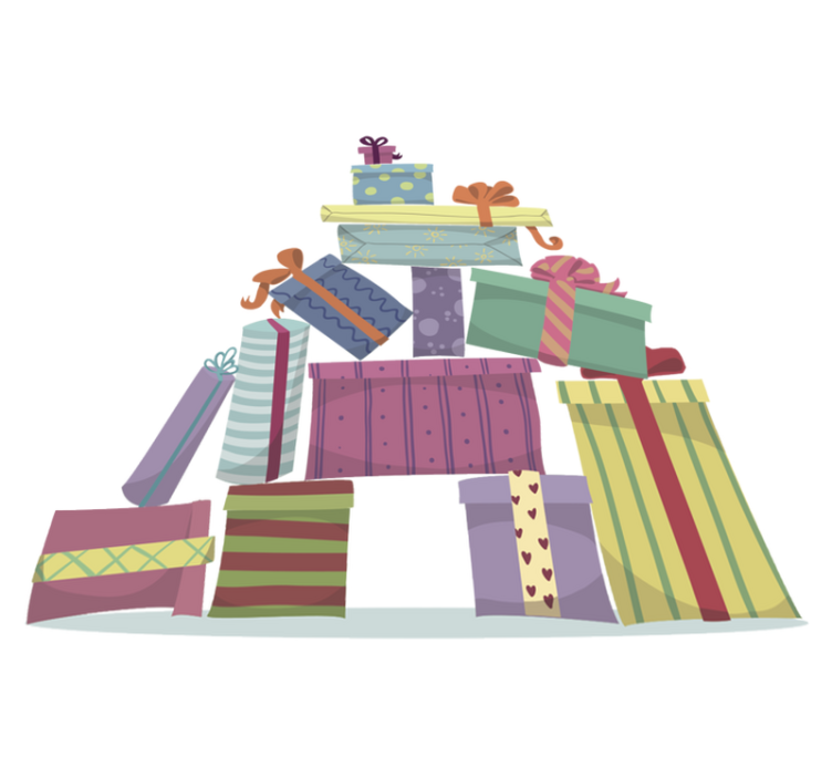 Vinil podovi božić planina poklona - TenStickers