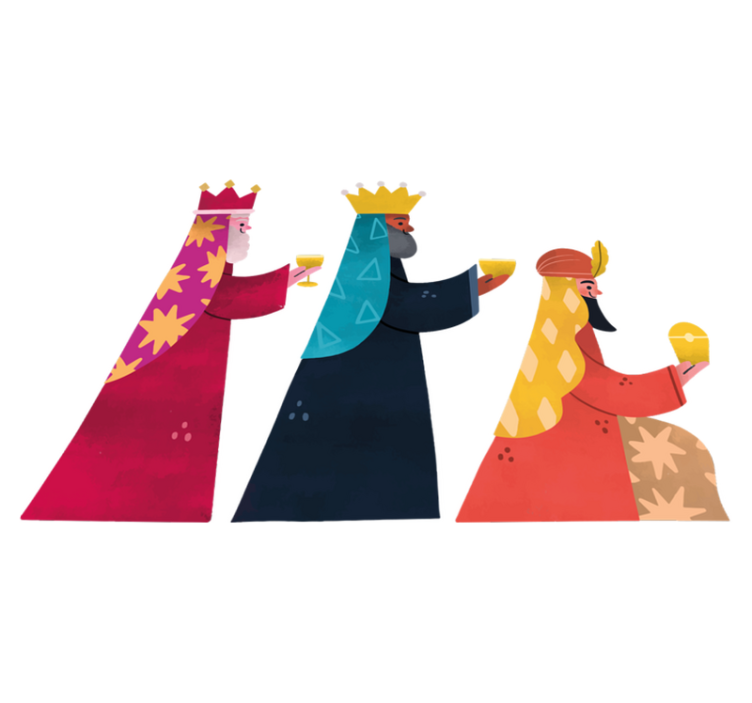 Vinil podovi božić u akvarelnom stilu tri kralja - TenStickers