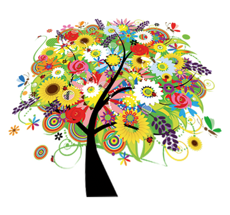 Vinil podovi cvijeće i biljke ljetno drvo - TenStickers