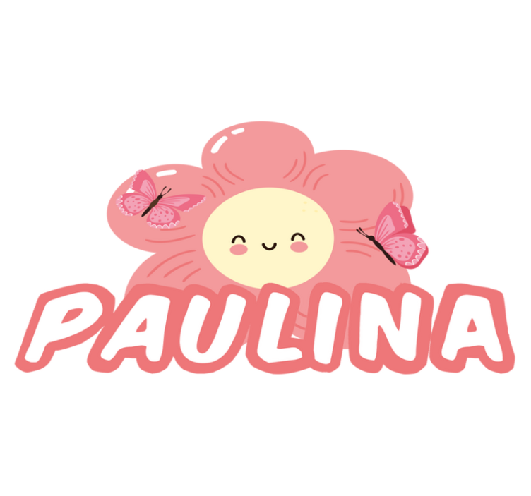 Vinil podovi cvijeće i biljke cvijet i leptir s imenom - TenStickers