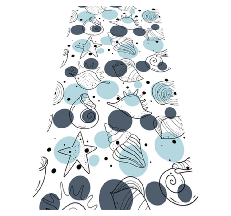 Vinil podovi cvijeće i biljke s elegantnim uzorcima školjki - TenStickers