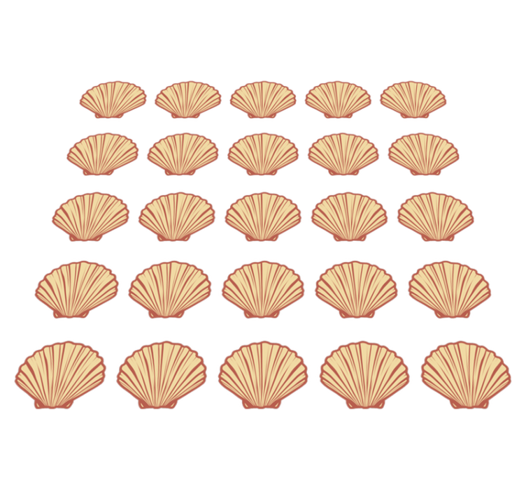 Vinil podovi cvijeće i biljke uz uzorak školjki - TenStickers