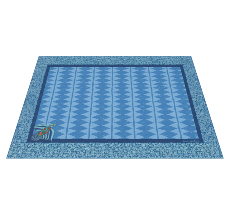 Vinil podovi dnevna soba uzorak plave ptice - TenStickers