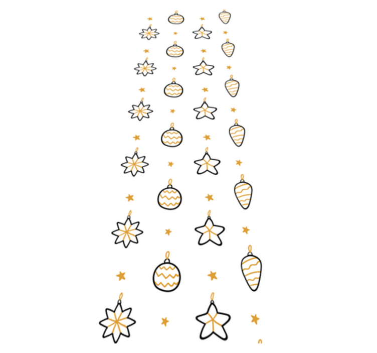 Vinil podovi božić s uzorkom bijelih geometrijskih zvijezda - TenStickers