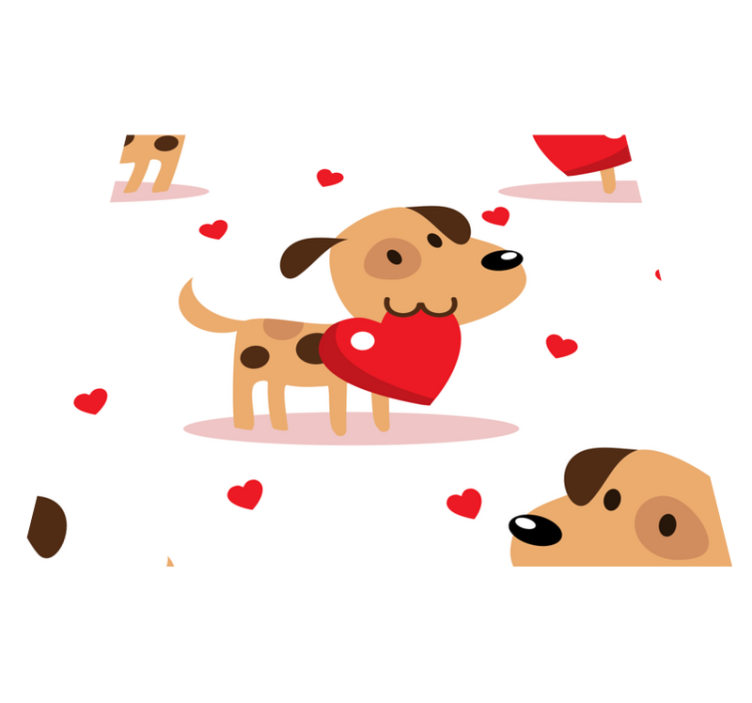 Vinil podovi spavaća soba crveni psi - TenStickers