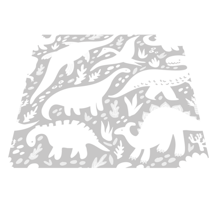 Vinil podovi spavaća soba s uzorkom bijelog dinosaura - TenStickers