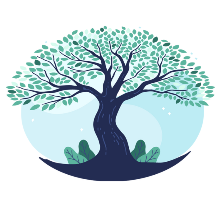 Vinil podovi priroda drvo života u plavoj boji - TenStickers