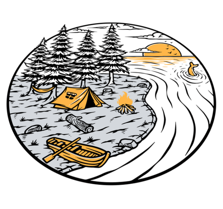 Vinil podovi priroda žuti pejzaž za motorhome - TenStickers