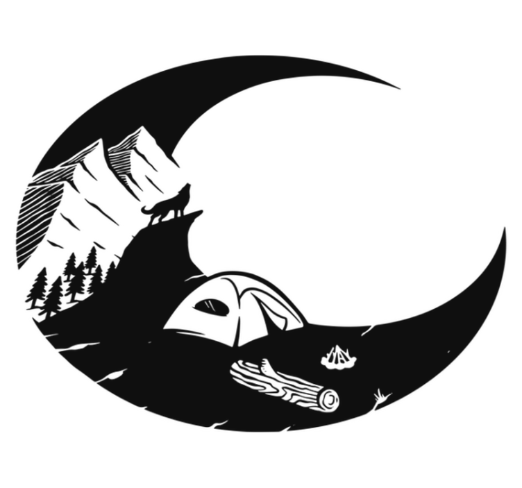 Vinil podovi priroda planinska kamperska scena - TenStickers