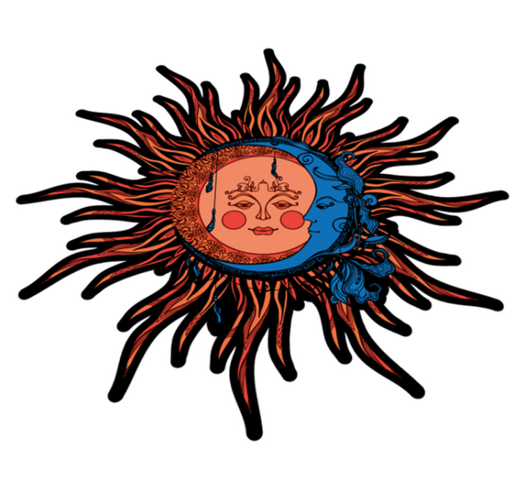 Vinil podovi priroda nebesko sunce i mjesec - TenStickers