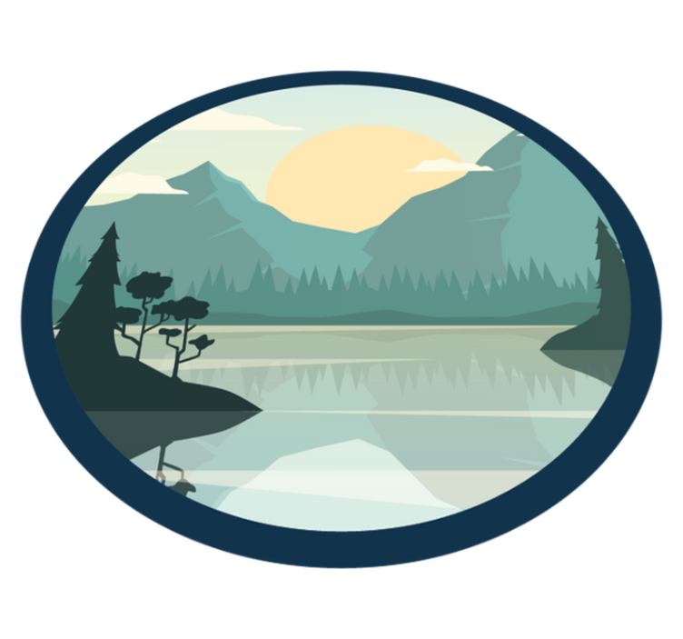 Vinil podovi priroda odsjaj mirnih planina - TenStickers