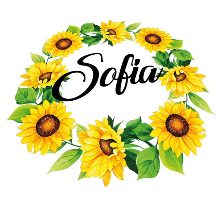 Vinil podovi cvijeće i biljke ljetna cvjetna kruna s imenom - TenStickers