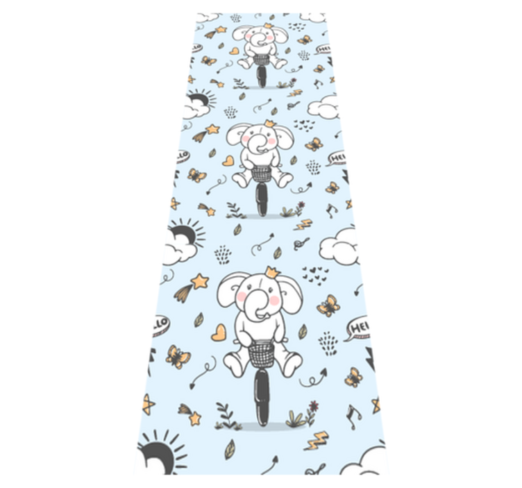 Vinil podovi spavaća soba s uzorkom slonova na biciklu - TenStickers