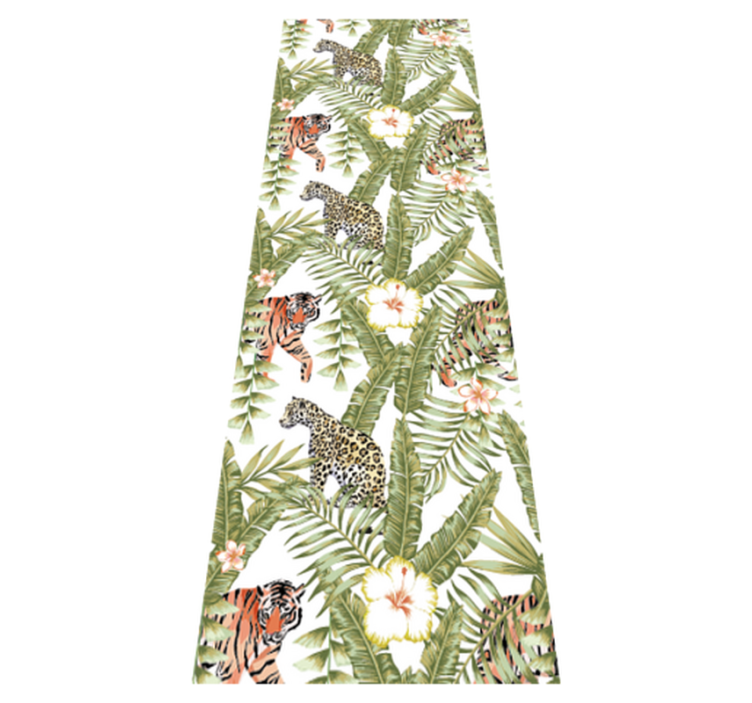 Vinil podovi spavaća soba s tropskim lišćem leoparda - TenStickers