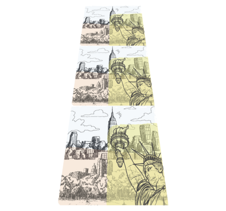 Vinil podovi spavaća soba vintage starinski nyc kolaž - TenStickers