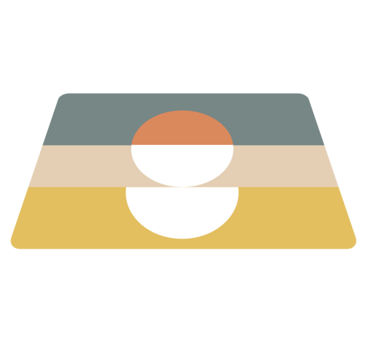 Vinil podovi geometrijski 3 pruge s apstraktnim krugom - TenStickers