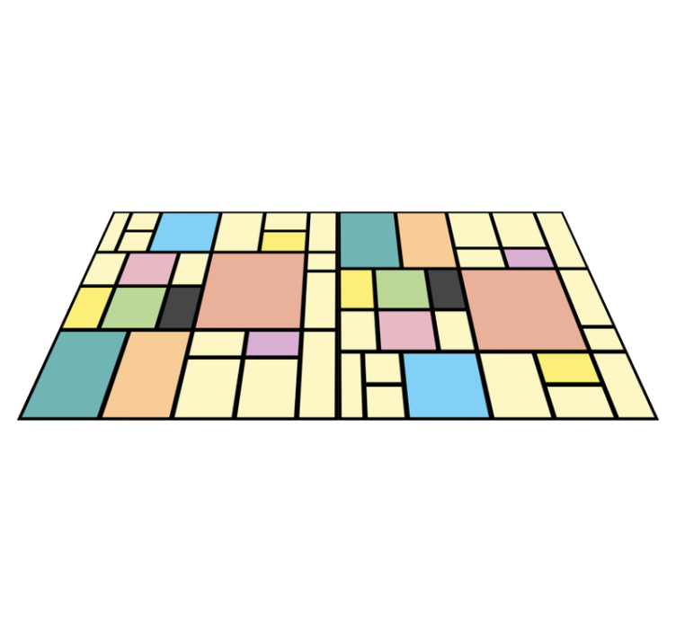 Vinil podovi geometrijski u patchwork bojama - TenStickers