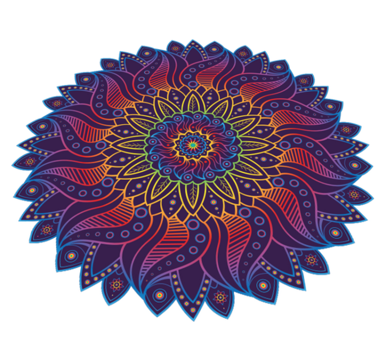 Vinil podovi geometrijski rainbow mandala - TenStickers