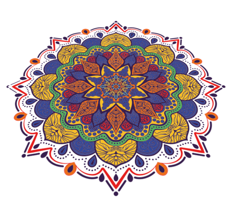 Vinil podovi geometrijski šarena cvjetna mandala - TenStickers