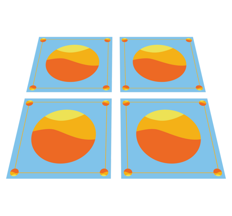 Vinil podovi geometrijski šareni geometrijski krugovi - TenStickers