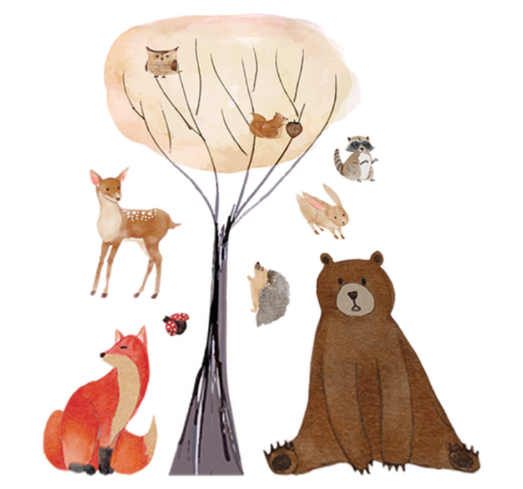 Vinil podovi djeca s motivima životinja za zidove - TenStickers