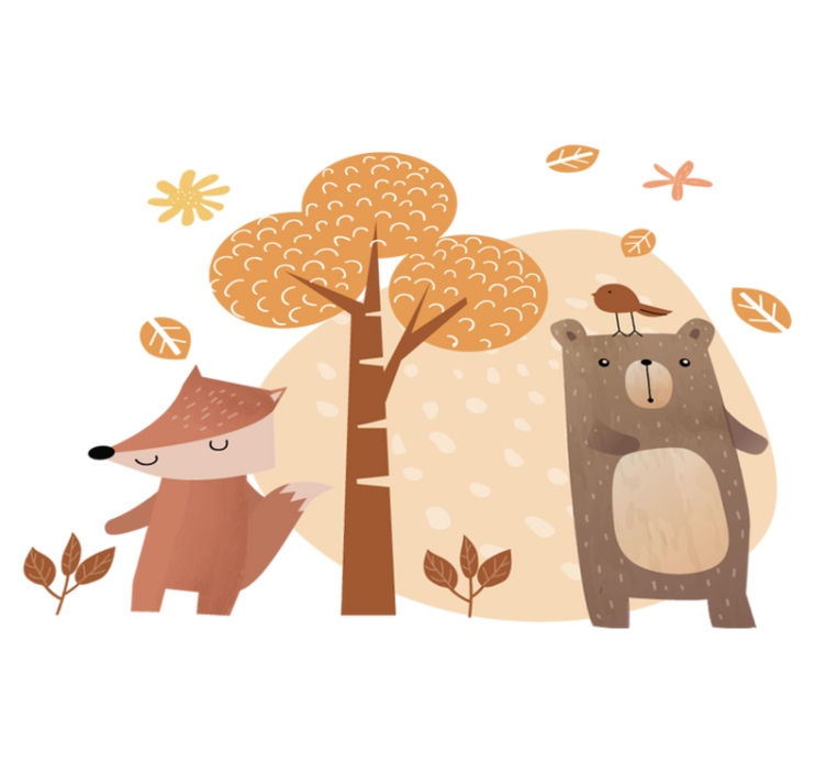 Vinil podovi djeca s motivima životinja i stabala - TenStickers