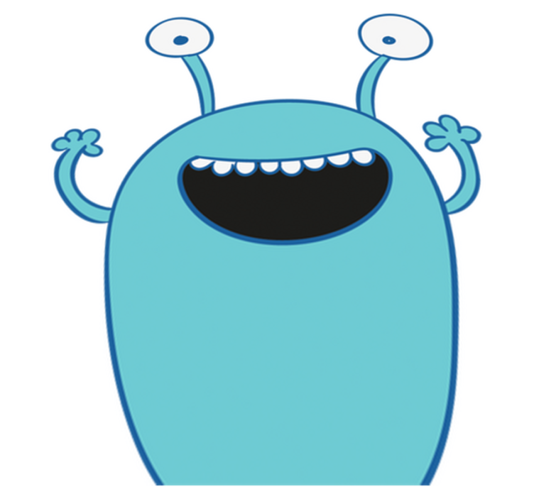 Vinil podovi djeca plavi čudovišni naljepnica za ormar - TenStickers