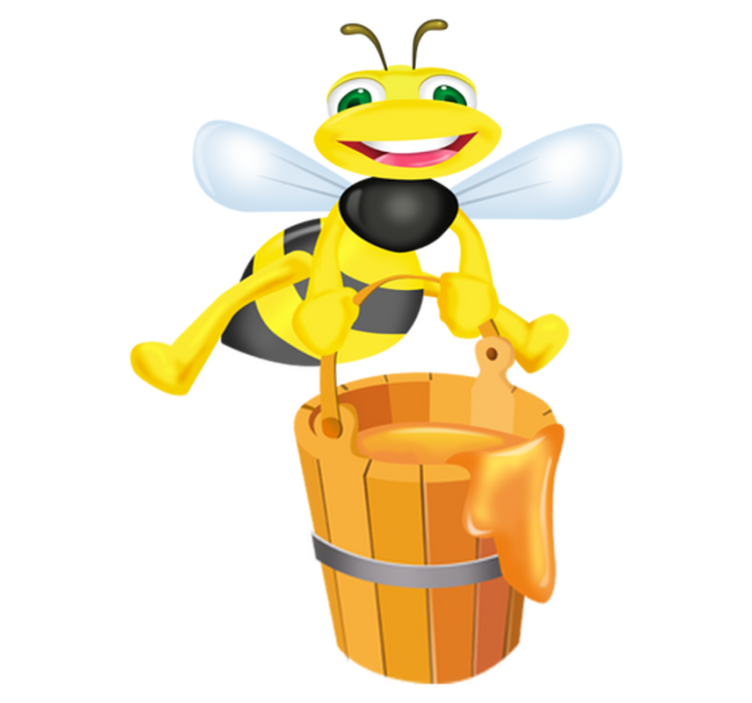 Vinil podovi djeca s naljepnicom pčelice u kocki meda - TenStickers