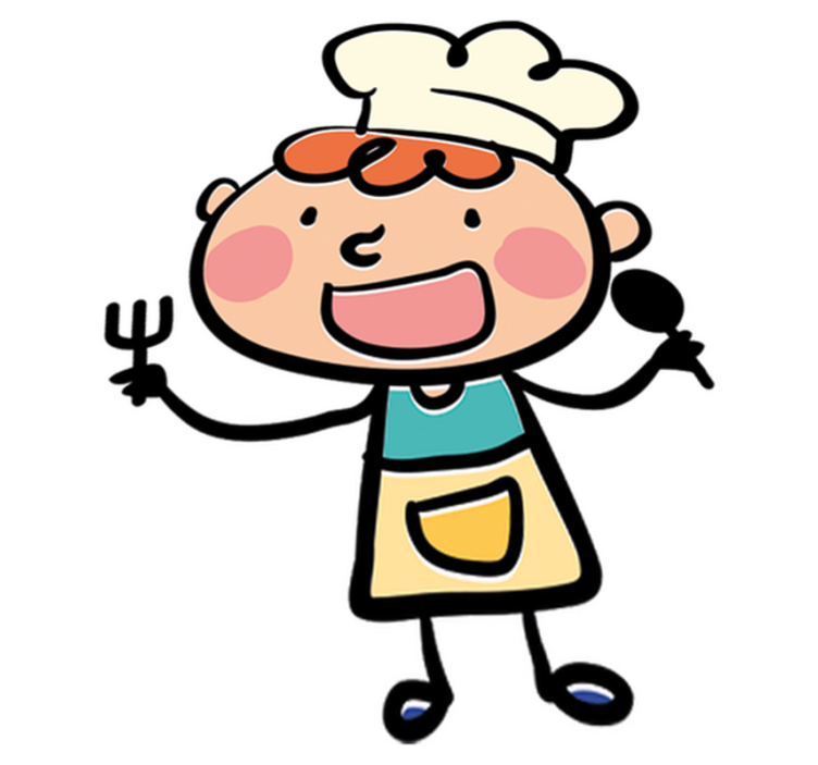 Vinil podovi djeca s dekorativnim motivima kuhara - TenStickers