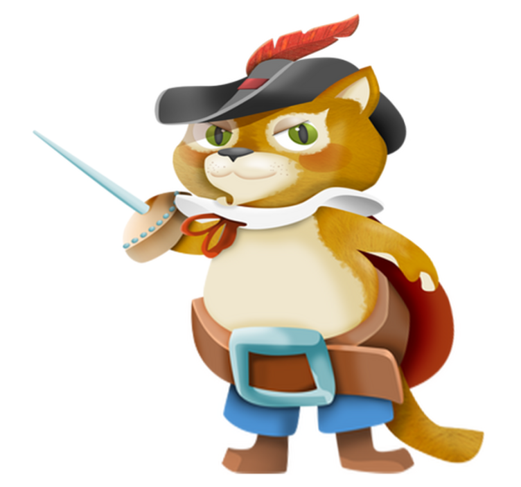 Vinil podovi djeca mačka u čizmama - TenStickers