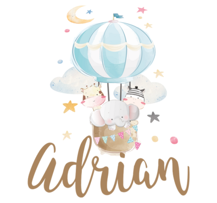 Vinil podovi djeca s tri životinje na balonima - TenStickers