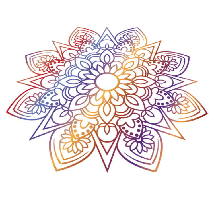 Vinil podovi spavaća soba vividni vatreni mandala - TenStickers